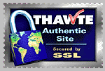 This site uses SSl encryption certified bt Thawte